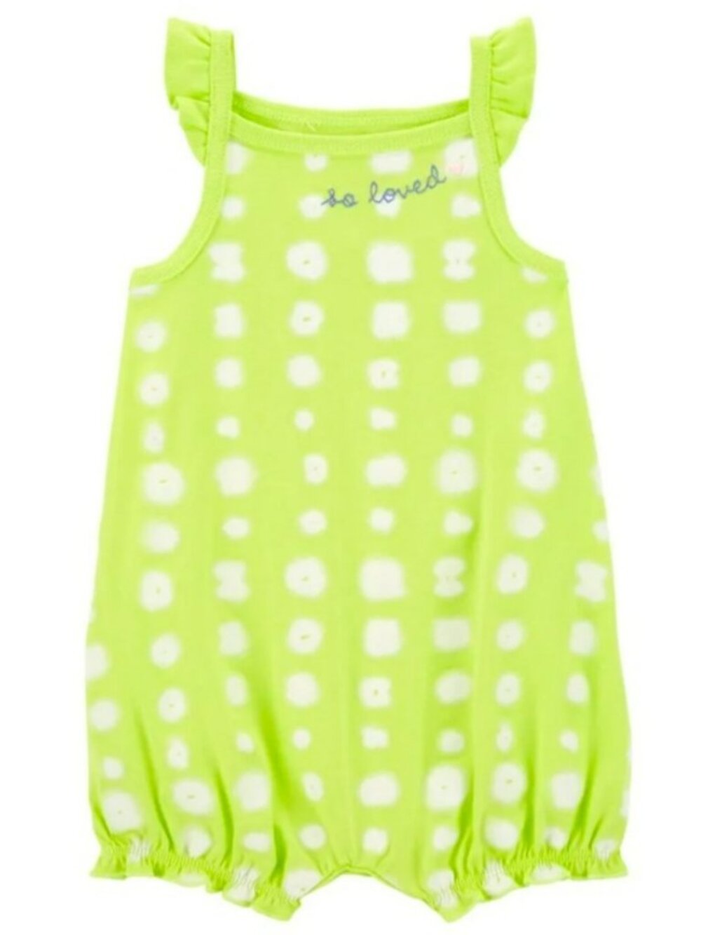 NWT. CARTER'S Baby Girls Lime Green "So Loved" Sleeveless Romper